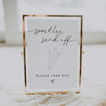 Archer Minimalist Sparkles Send Off Sign by PomPaperEvents at Zazzle