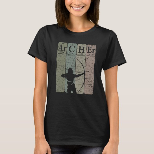 Archer Periodic Table Elements Bow Hunting Archery T-Shirt (Front)