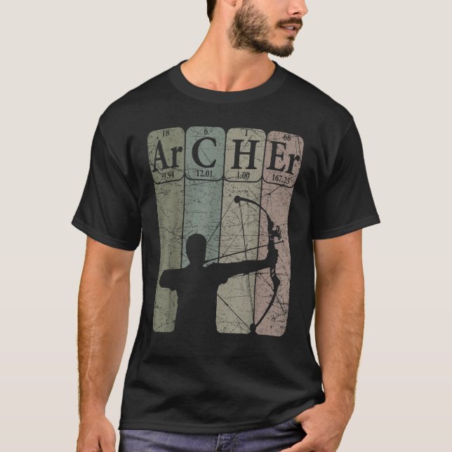 Archer Periodic Table Elements Bow Hunting Archery T-Shirt (Front)