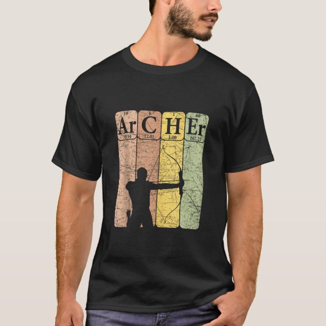Archer Periodic Table Elements Bow Hunting Archery T-Shirt (Front)