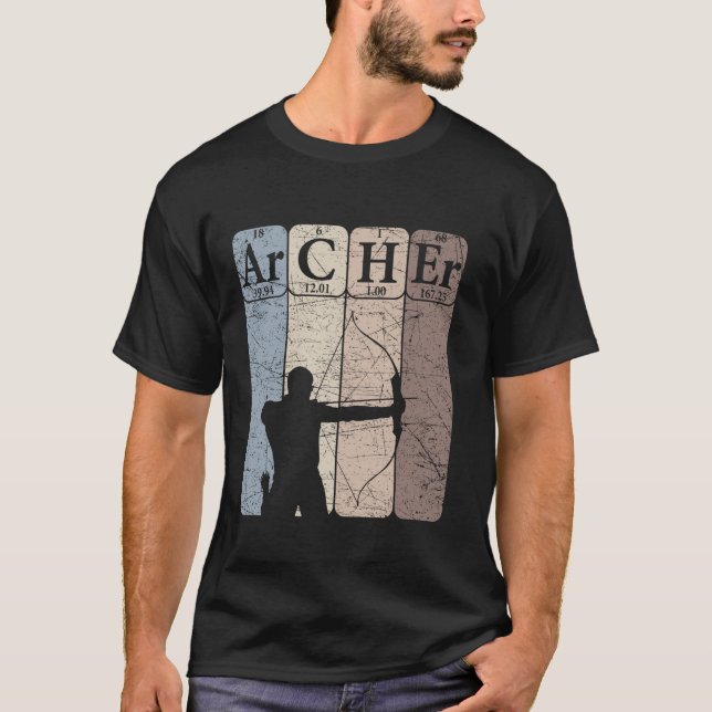 Archer Periodic Table Elements Bow Hunting Archery T-Shirt (Front)