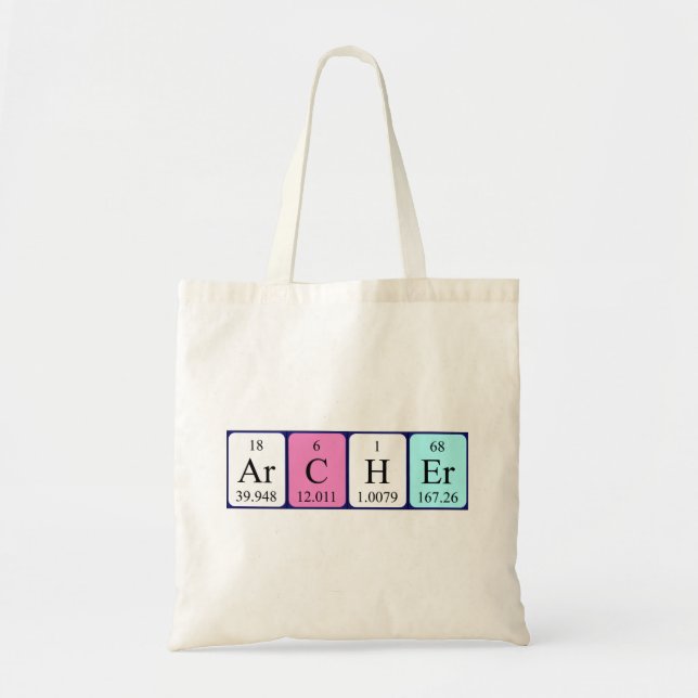 Archer periodic table name tote bag (Front)