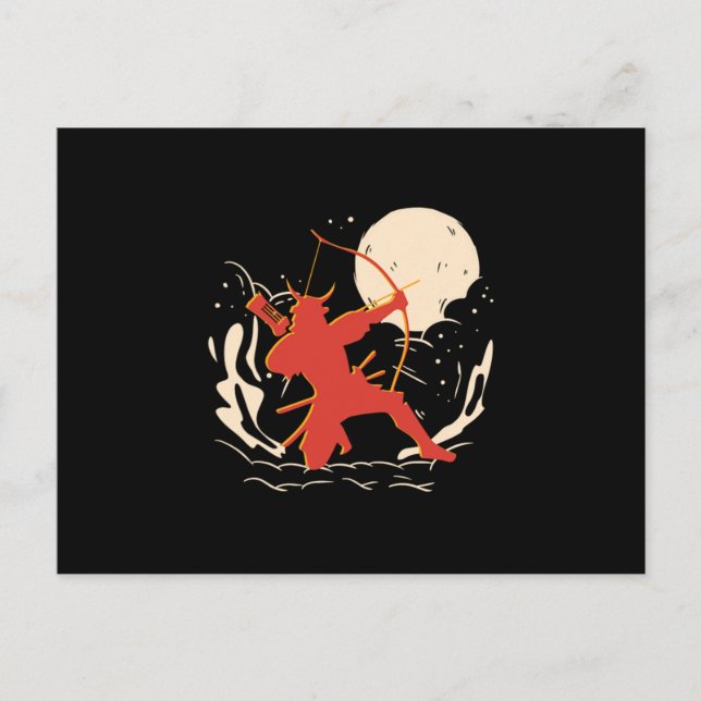 Archer Samurai Warrior Archery Japan Bowman Gift Postcard (Front)