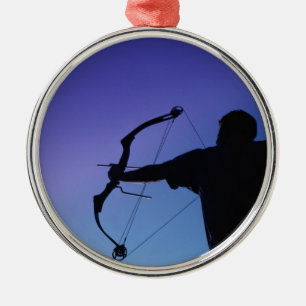 ARCHER SILHOUETTE BOW MAN METAL ORNAMENT