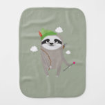 Archer Sloth With Bow And Arrow Baby Burp Cloth at Zazzle