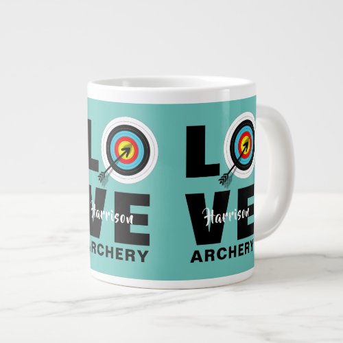 Archer Target Board Love Archery Personalized Giant Coffee Mug