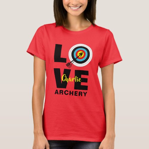 Archer Target Board Love Archery Personalized T_Shirt