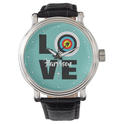Archer Target Board Love Archery Personalized Watch