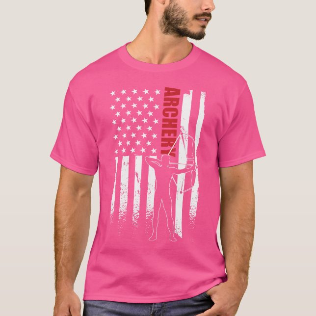 Archer Usa Flag Apparel American Flag Archery T-Shirt (Front)
