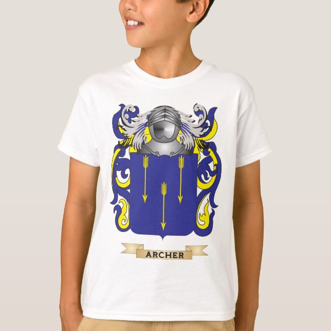 Archer-(Warwick) Coat of Arms (Family Crest) T-Shirt (Front)