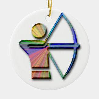 Archer with Bow and Arrow Ceramic Ornament
