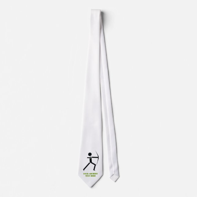 Archer with his bow black, green archery custom tie (Front)