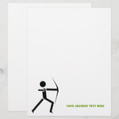 Archer with his bow black, green archery flyer (Front/Back)