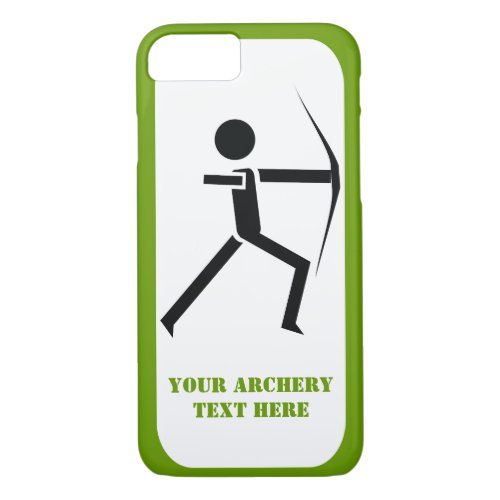 Archer with his bow black green archery modern iPhone 87 case
