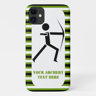 Archer with his bow black, green archery stripes Case-Mate iPhone case