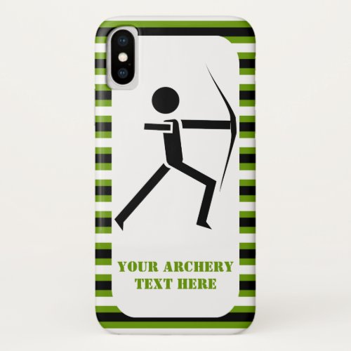 Archer with his bow black green archery  stripes iPhone x case
