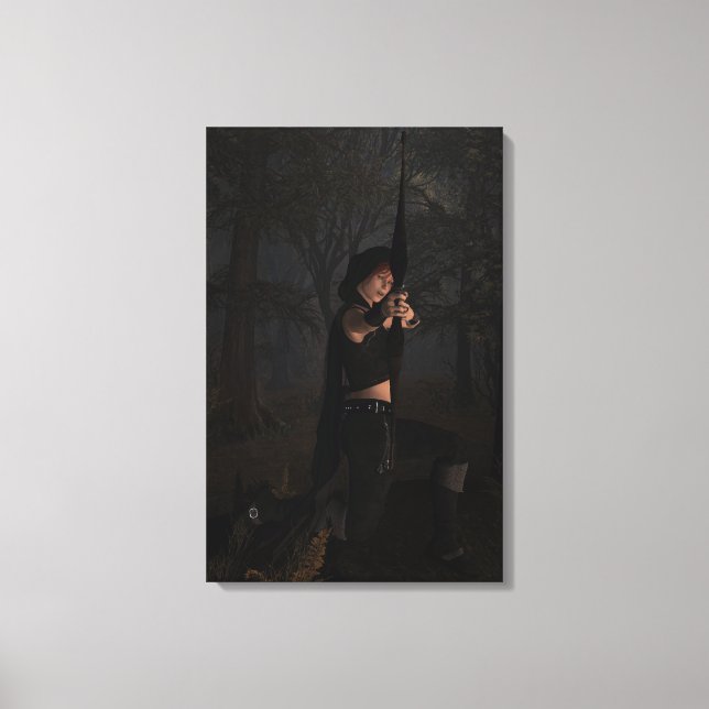 Archeress Digital Fantasy Art on Canvas Print (Front)