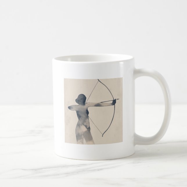 Archeress Watercolor Silhouette Coffee Mug (Right)