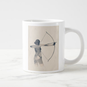 Archeress Watercolor Silhouette Giant Coffee Mug