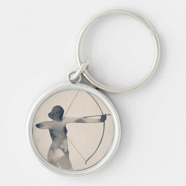Archeress Watercolor Silhouette Keychain (Front)