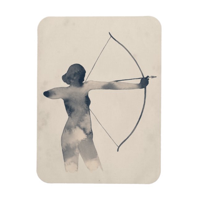 Archeress Watercolor Silhouette Magnet (Vertical)