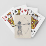 Archeress Watercolor Silhouette Playing Cards at Zazzle