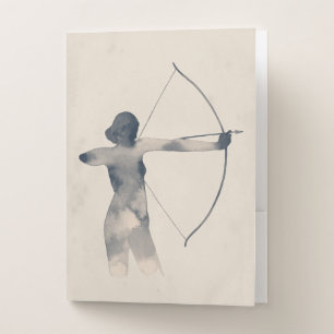 Archeress Watercolor Silhouette Pocket Folder