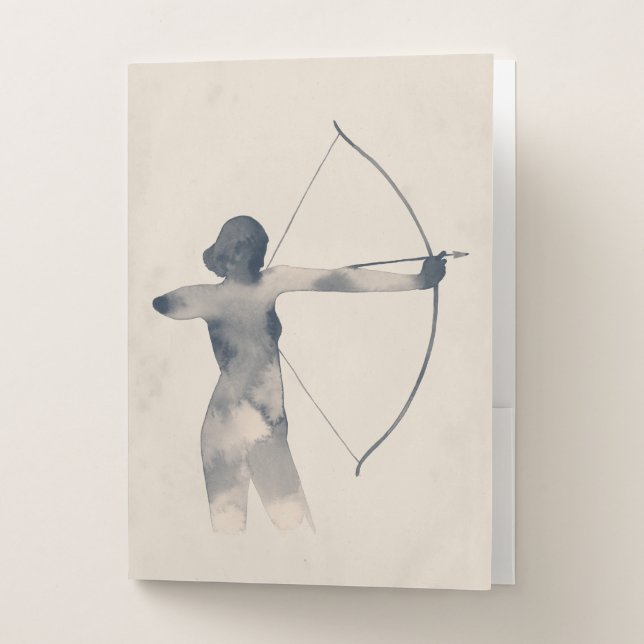 Archeress Watercolor Silhouette Pocket Folder (Front)