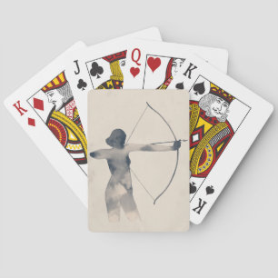 Archeress Watercolor Silhouette Poker Cards
