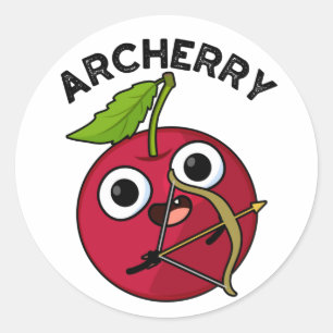 Archerry Funny Fruit Archery Pun Classic Round Sticker