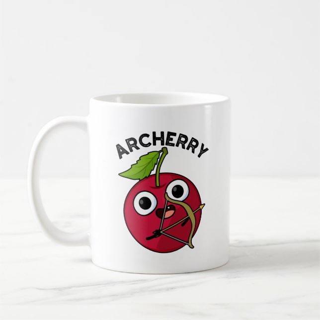 Archerry Funny Fruit Archery Pun  Coffee Mug (Left)