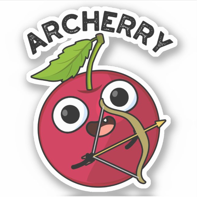 Archerry Funny Fruit Archery Pun  Sticker (Front)