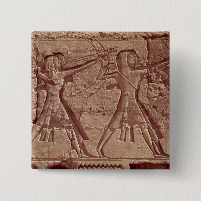 Archers, detail from the hunt of Ramesses III Pinback Button (Front)
