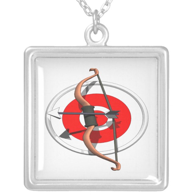 Archery 4 silver plated necklace (Front)