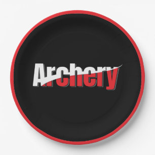 Archery Abstract Swish - Graphic Two-Tone Art Paper Plates