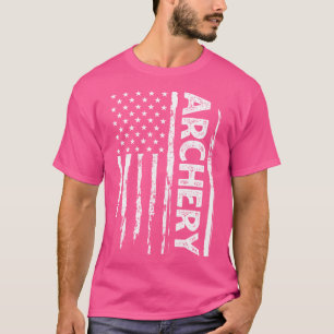Archery American Flag Hunter Target Shooting Long T-Shirt