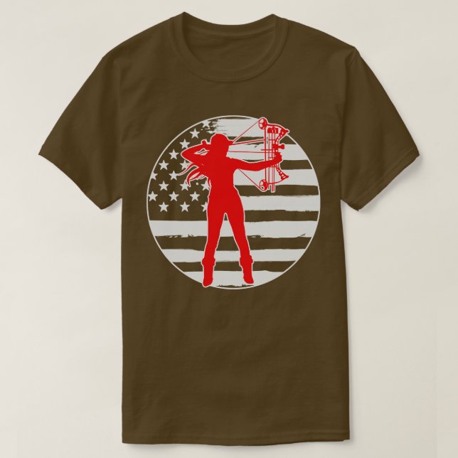 Archery American Flag  T-Shirt (Design Front)