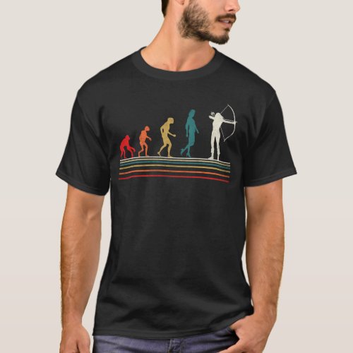 Archery Archer Evolution Evolution Girl Retro T_Shirt