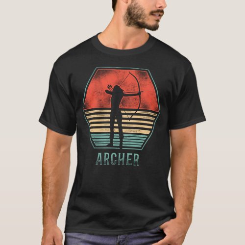 Archery Archer Girl Retro Vintage T_Shirt