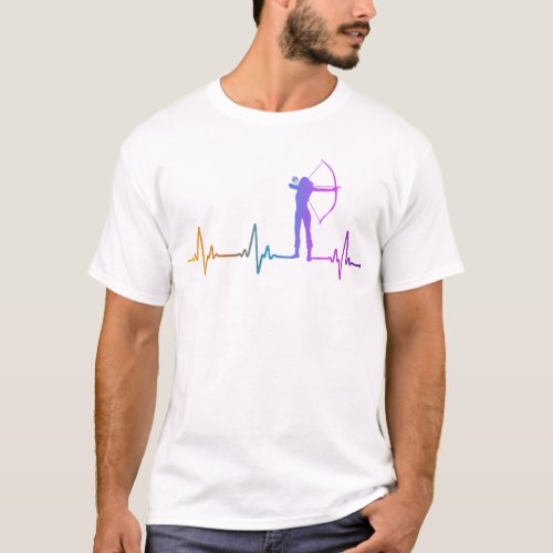 Archery Archer Heartbeat Girl Heartbeat Pulse T_Shirt