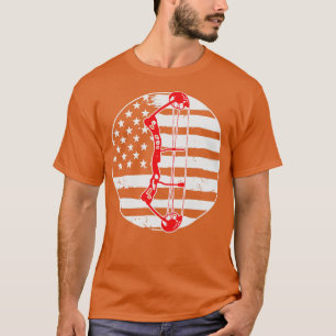 Archery Archer USA Flag Bow T-Shirt