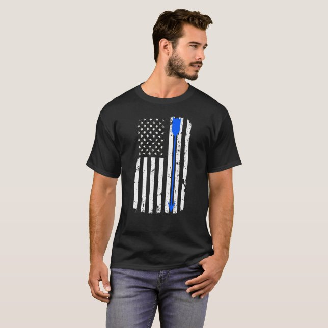 Archery Arrow and American Flag T-Shirt (Front Full)