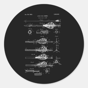 Archery Arrows Vintage Design - Compound Bow Tee  Classic Round Sticker
