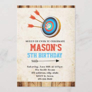 Archery birthday invitation