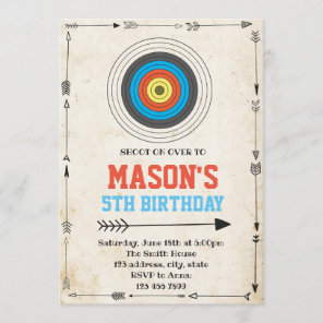 Archery birthday party invitation