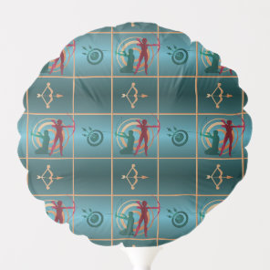 Archery Bow and Arrow - Green Pattern Balloon