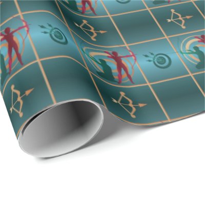 Archery Bow and Arrow - Green Pattern Wrapping Paper