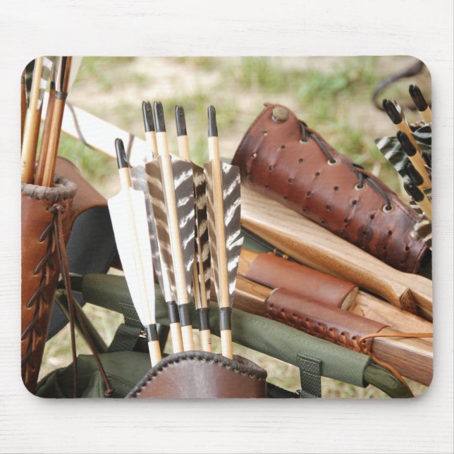 Archery Bows, Arrows and Quivers Mouse Pad (Front)
