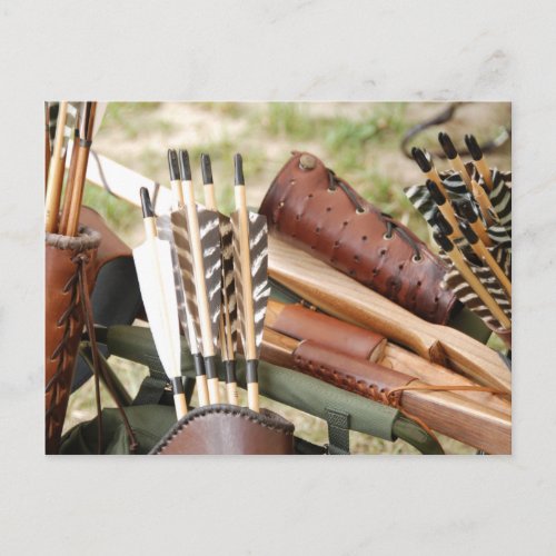 Archery Bows Arrows and Quivers Postcard