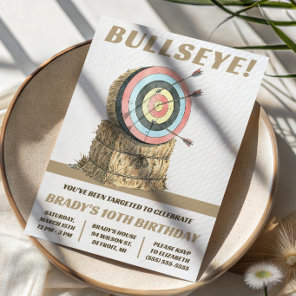 Archery Bullseye Themed Birthday Party Invitation